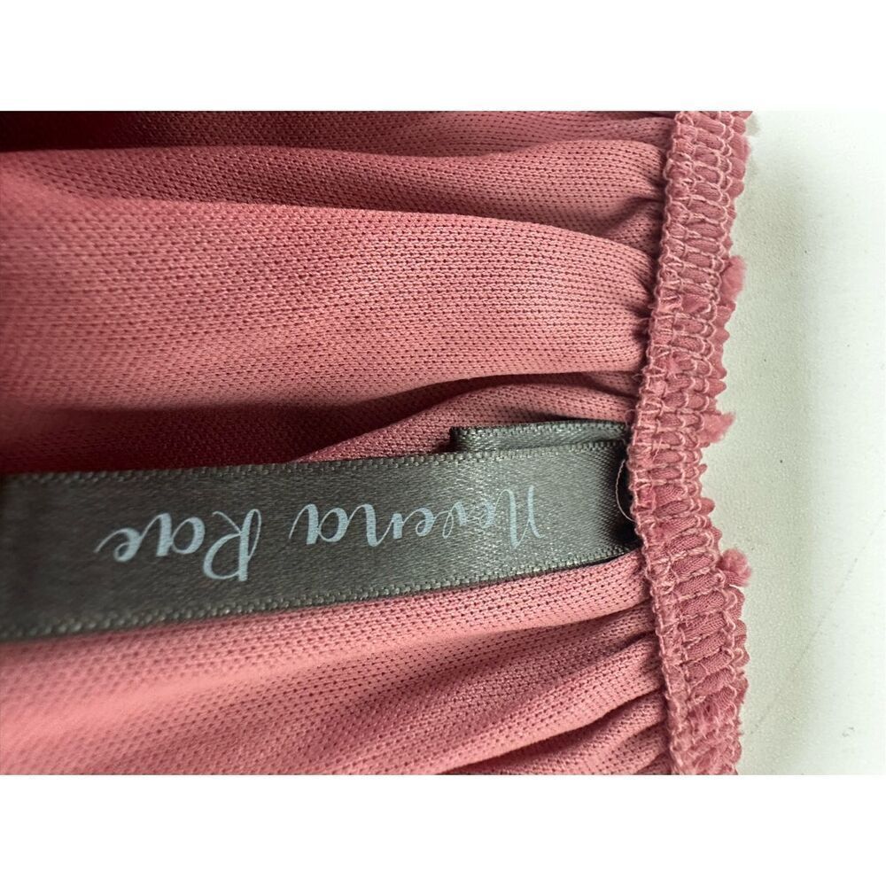 Nevena Rae Swiss Dot Ruffle Trimmed Mini Dress Dust Pink Size L Lined See Notes - Picture 9 of 16